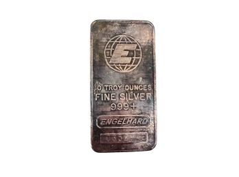 ENGELHARD 10 TROY OZ FINE 999 SILVER BAR