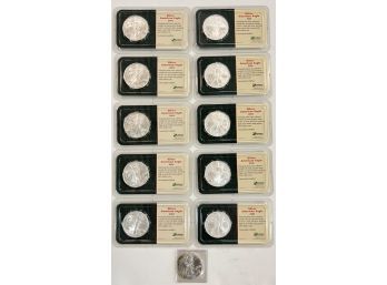 COLLECTION 2005/2004 SILVER AMERICAN EAGLE COINS