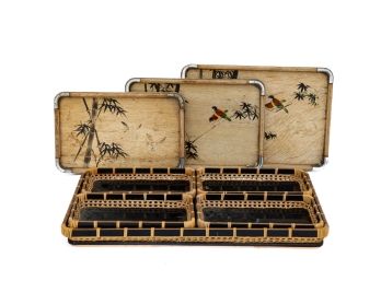 (2) VINTAGE SETS Of JAPANESE TRAYS
