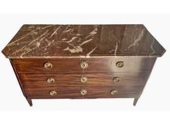 FRENCH MARBLE TOP (3) DRAWER COMMODE