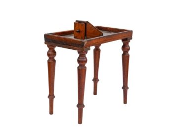 MAHOGANY SHOE SHINE VALET & STAND With DRAWER