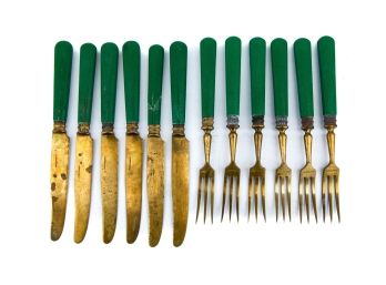 GROUPING Of FRENCH PICNIC KNIVES And FORKS