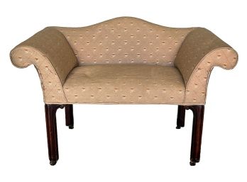 (19th C) CHIPPENDALE-STYLE MAHOGANY WINDOW SEAT