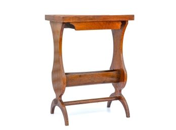 MID CENTURY PECAN WOOD END TABLE