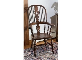 (18th/19th c) ENGLISH YEW WINDSOR ARMCHAIR