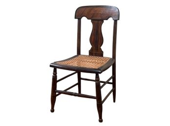 c1840 FAUX GRAINED JUVENILE CHAIR with CANE SEAT