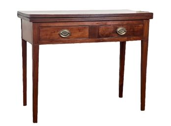 FEDERAL PERIOD SOUTHERN NH CHERRY CARD TABLE