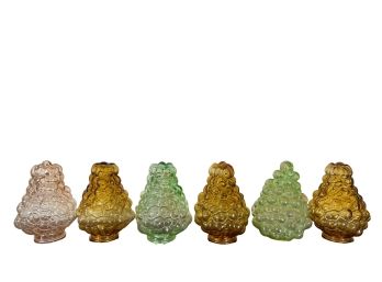 (6) GRAPE-FORM MOLDED GLASS SHADES