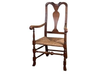 (18th c) TRANSITIONAL STYLE MAPLE ARMCHAIR