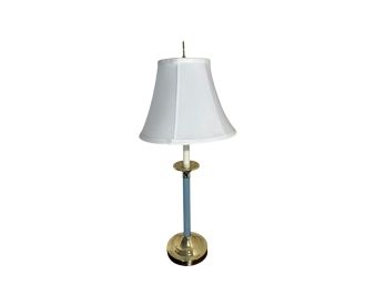 BRASS and ENAMEL TABLE LAMP