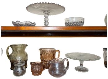 GROUP Of GLASSWARES And (1) SMALL CRYSTAL BOWL