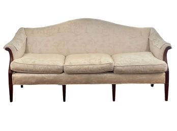 HEPPLEWHITE-STYLE MAHOGANY CAMEL BACK SOFA