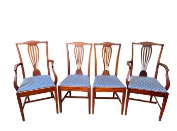 (4) MAHOGANY CHAIRS with SLIP SEATS
