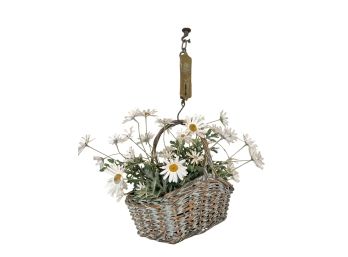 BASKET of DAISIES and EXCELSIOR BRASS SPRING SCALE