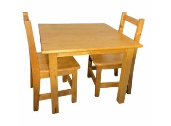 CHILDREN'S PINE TABLE and CHAIRS
