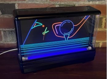 UV GLOW in DARK NOVELTY GOLF-THEMED CLOCK