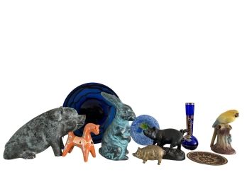 CERAMIC and RESIN ANIMAL FIGURINES etc