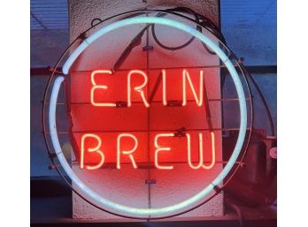 VINTAGE ROUND ERIN BREW NEON SIGN