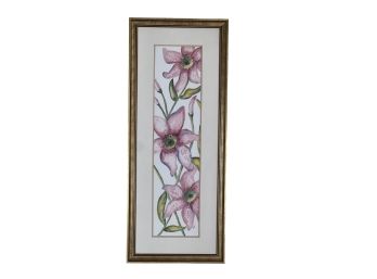 WATERCOLOR of LILIES SIGNED RYN
