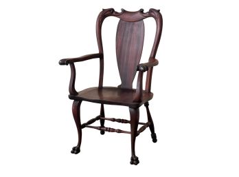 ART NOUVEAU MAHOGANY ARMCHAIR carved with EAGLES