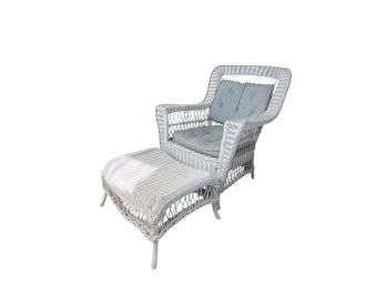 WICKER ARMCHAIR with OTTOMAN