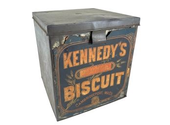 KENNEDYS BISCUIT CAMBRIDGEPORT MASS RETAILERS TIN