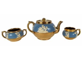 GIBSON'S (3) PIECE COPPER LUSTER TEASET