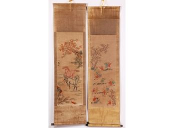 PAIR OF CHINESE SCROLLS