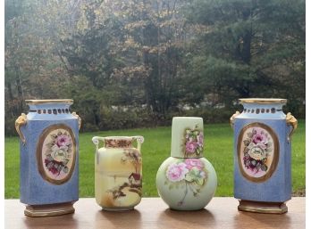 (4) WONDERFUL PIECES of HANDPAINTED PORCELAIN