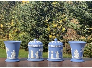 (4) PIECE WEDGEWOOD LOT - COVERED JARS & VASES