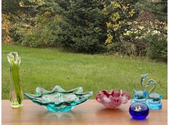 (5) PIECE ART GLASS LOT