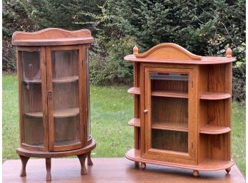 (2) MINIATURE CURIO CABINETS