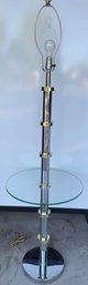 Vintage Gold & Silver Glass Table Floor Lamp