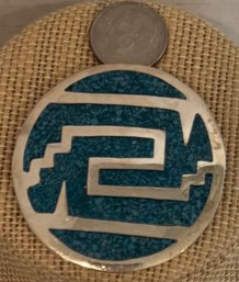 Sterling & Turquoise Inlay Pin