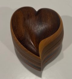 Wooden Heart Shaped Trinket Box