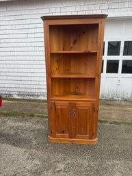 Contemporary Country Pine Corner Cupboard