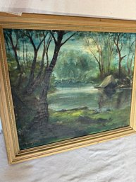 River Scape Signed Lou Burnett