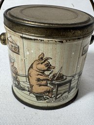 Vintage Pig  Tin Pail