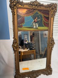 Ornate Gold Frame With Mirror And Painting