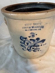 New York Stoneware  Co  Decorated Crock