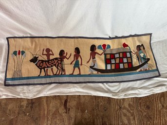 Tapestry   18'x  57  1/2'   Of Egyptian Scene