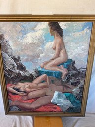 O/B  Framed Nude Beach Scene