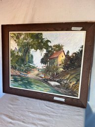 O/C Scene With House And Boats Hewitt