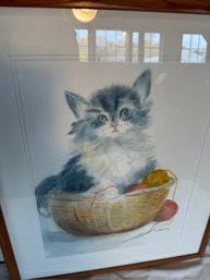 Cute Signed L Obrien  Kitten  Picture