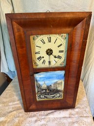 Antique Waterbury Clock With  State St. Panel