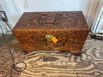Carved Wooden Oriental Box