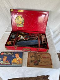 Gilbert Erector Set In Red Metal Box