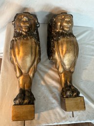 Pair Of Lion Head  Supports