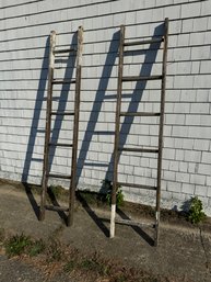 2 Old Wooden Ladders