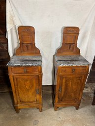 Pair Of  Marble Top Night Stands